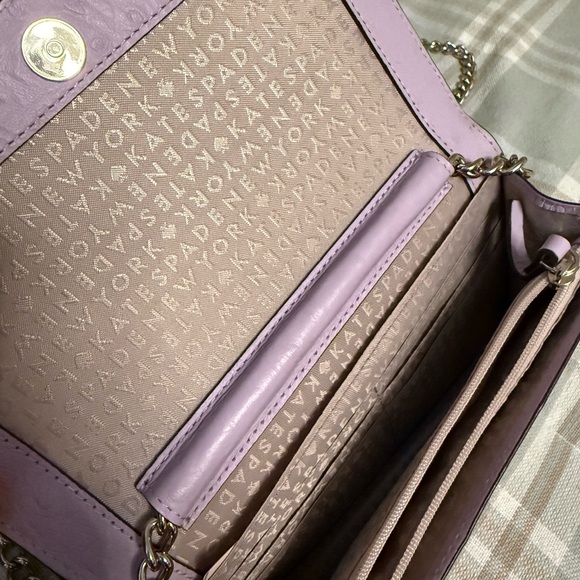 Kate Spade Lavender Textured Clutch with crossbody chain - Picture 4 of 5